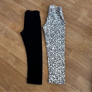 Epic Threads and Okie Dokie Black and white leopard print leggings bundle